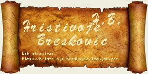 Hristivoje Brešković vizit kartica